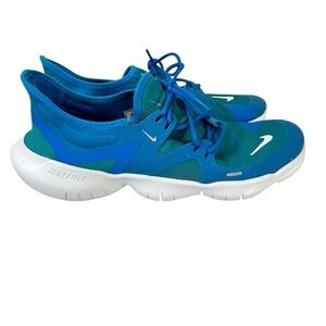 Nike Free RN 5.0 Women’s Running Shoes Size 9.5 Blue Green Gymcore Lightweight